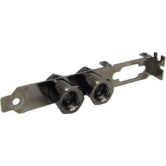 Aquatuning Slotblende mit 2x G1/4' Durchführung black nickel, GPU Wasserkühler Zubehör