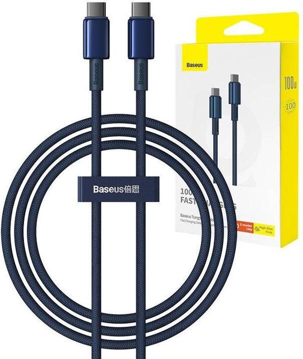 Image du produit Baseus Câble USB-C vers USB-C Tungsten Gold, 100W, 1m (bleu) (1 m, USB 2.0, 100 W)