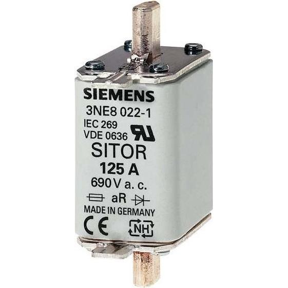 Siemens, Sicherung, SITOR Sicherung 3NE8 125A 690V Grösse 00 (NH-DIN Sicherung, 125 A)