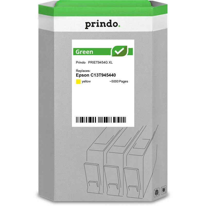 Prindo, Cartucce, ORIGINAL printer cartridge yellow PRIET9454G Green XL 5000 pages GREEN Recycled amp ex (Y)
