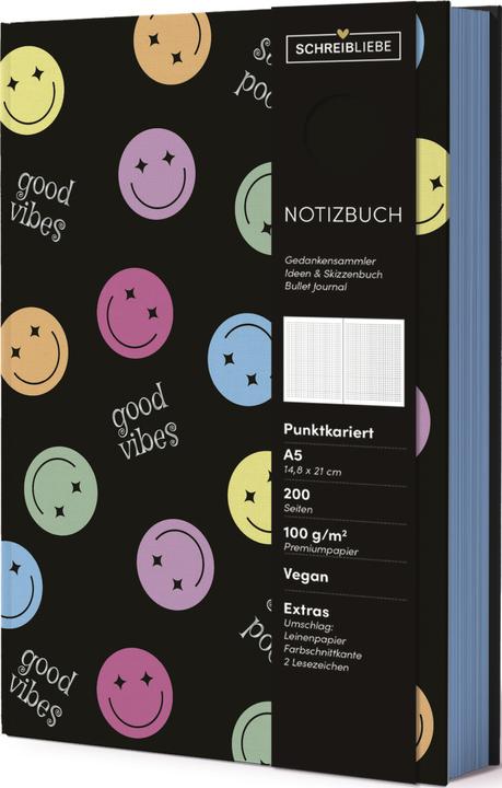 Image du produit Notizbuch Smile (A5, Pointillés, Couverture rigide)