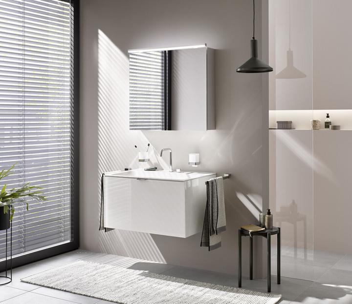 Produktbild Emco pure 2 Classic LED Lichtspiegelschrank mit Aufsatzleuchte, 2 Türen, 1000x711x153mm, 979705504