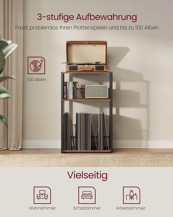 Actual product image Vasagle Plattenspieler-Ständer mit Schallplatten-Aufbewahrung (Plates)