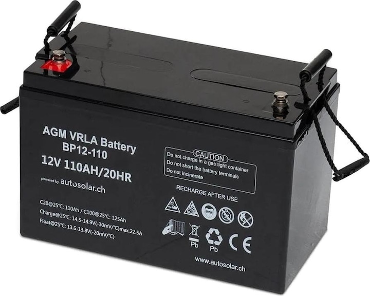 Immagine prodotto Autosolar Sistema solare da 100W con batteria AGM da 110Ah e inverter da 300W (100 W)