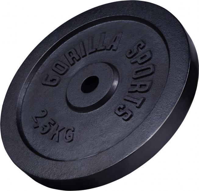 Image du produit Gorilla Sports Disque d'haltères en fonte noire 1,25-15 KG (1 x 2,5 kg)