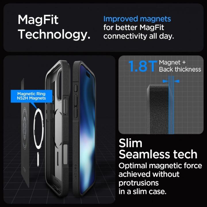 Actual product image Spigen Core Armor Mag Magsafe case for iPhone 16 Pro Max 6,9" matte black (Apple iPhone 16 Pro Max)