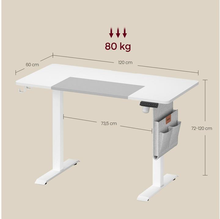 Produktbild Songmics Tischgestell mit Platte (120 x 60 x 81 cm)