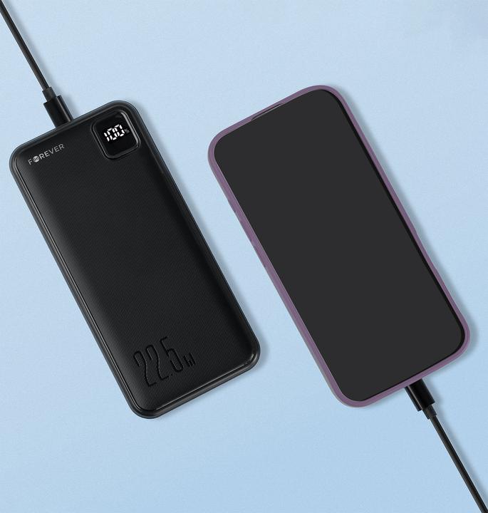 Actual product image Forever power bank TB-300M PD QC 22,5W 10000 mAh black (10000 mAh, 22.50 W)