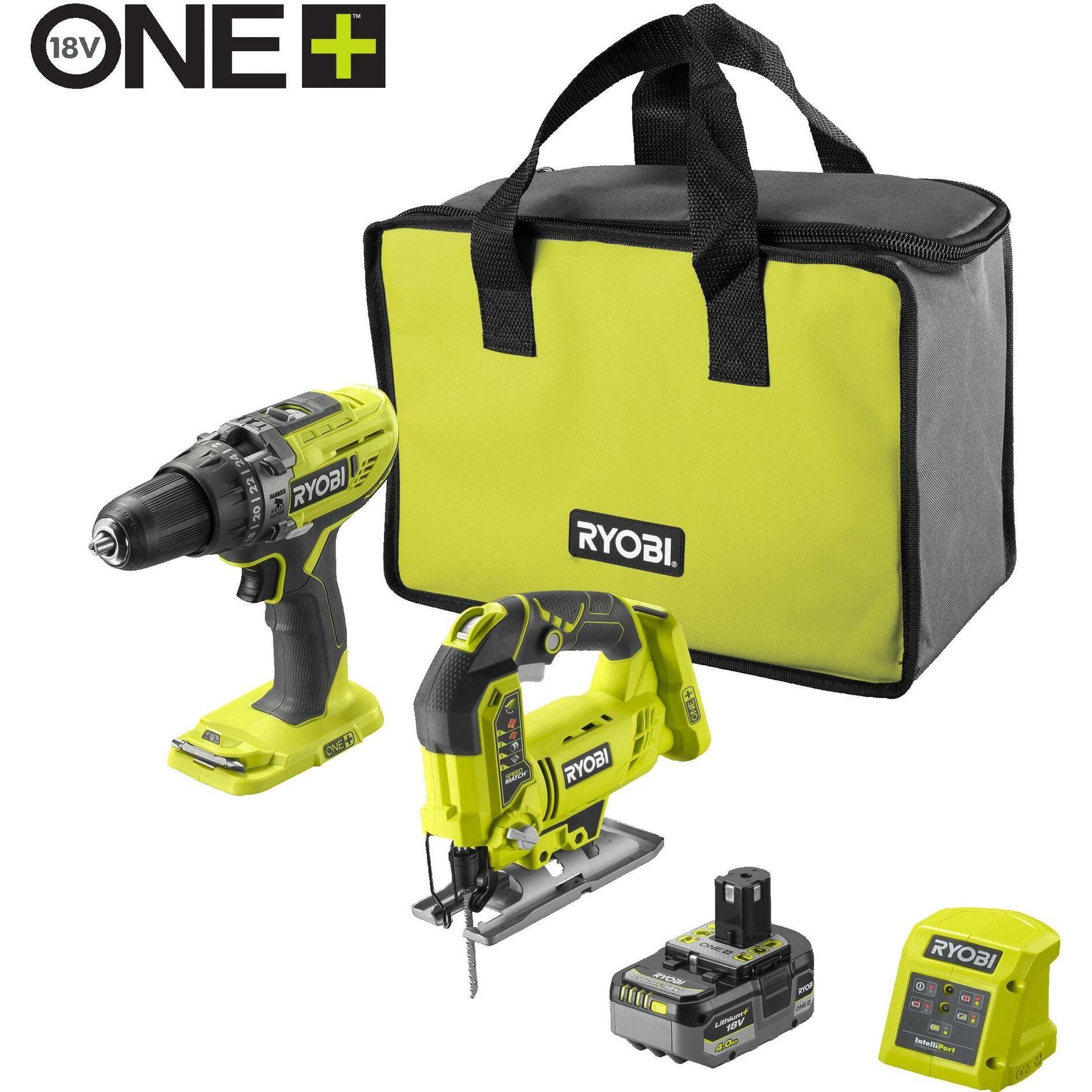 Ryobi, Set di utensili elettrici, Akku-Kombo-Kit 2er R18CK3PJ-1 x 40S