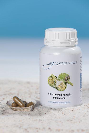 Actual product image Goodness Artischocken Kapsel 500 mg mit Cynarin (100 Piece, Capsules, 400 g)