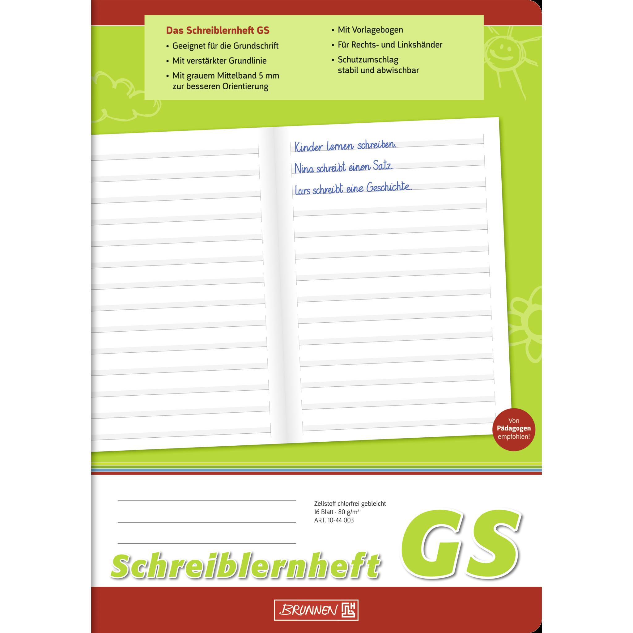 Brunnen, Heft + Block, Schreiblernheft A4 hoch Lineatur GS 16 Blatt (A4)