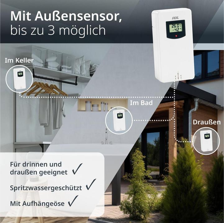 Immagine prodotto ADE Wetterstation mit Funk-Aussensensor