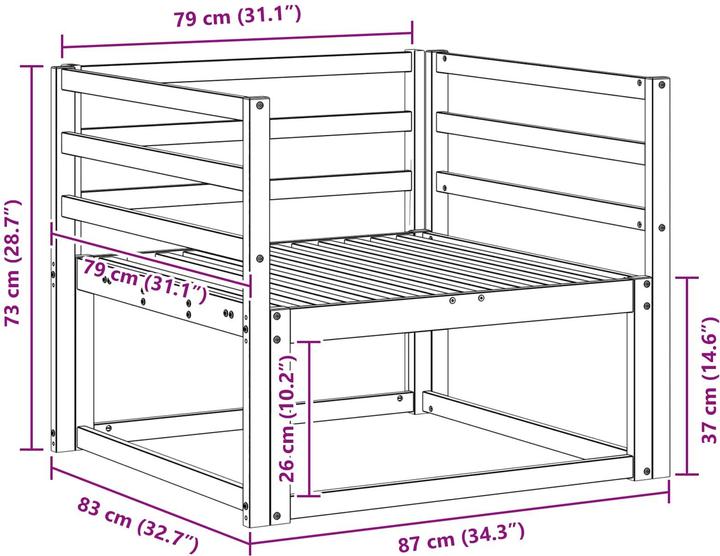 Produktbild vidaXL Outdoor Mittelsofa