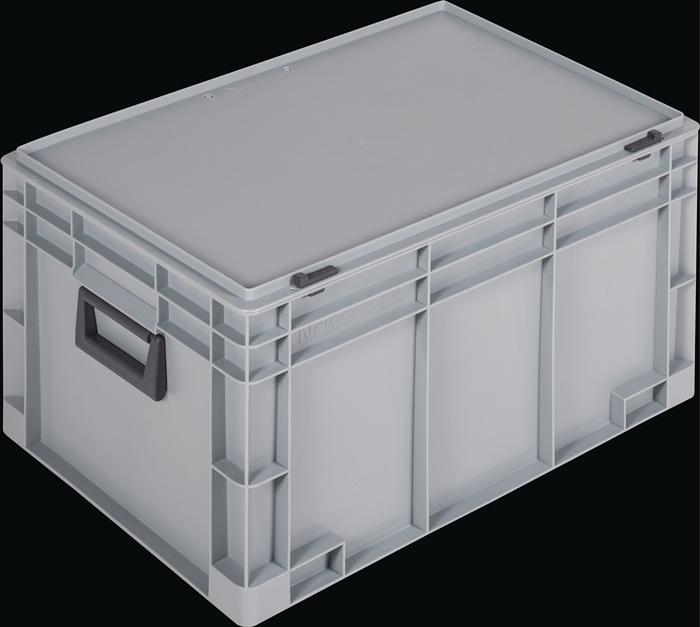 Actual product image Lockweiler Kunststoffkoffer L600xB400xH333 mm PP 2 Griffe Schiebeverschluss grau 60 l (40 cm, 60 l)