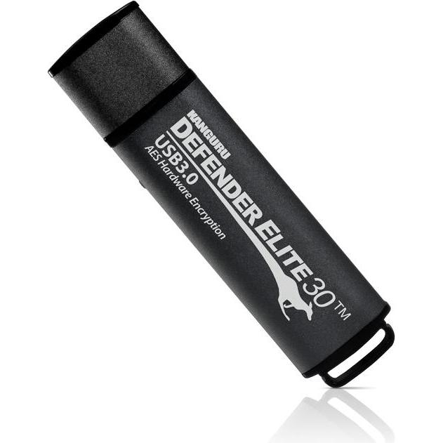 iStorage 512GB Kanguru Defender Elite30 (512 GB, USB 3.2), USB Stick, Schwarz, Grau