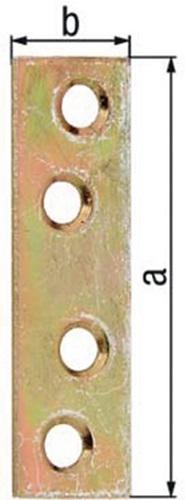 Productafbeelding Alberts Plat koppelstuk 60 x 15 mm, geel gegalvaniseerd (Platte connector, 100 Pcs.)