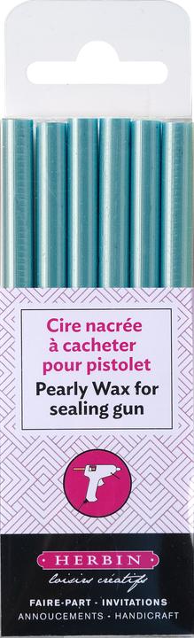 Image du produit Herbin 6 bâtons de cire nacrée pour pistolet - bleu azur