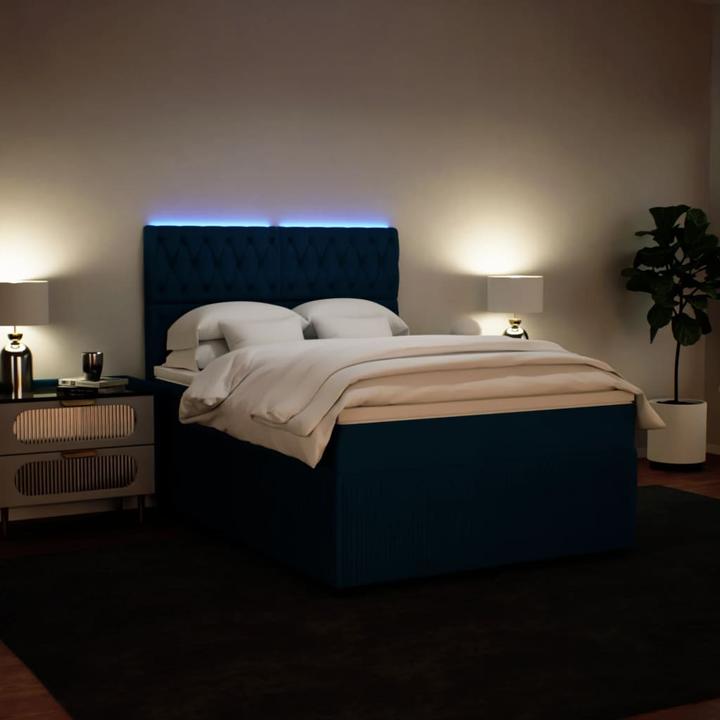 Image du produit vidaXL Bo x lit de saut avec matelas 160 x 200 cm velours (160 x 200 cm)
