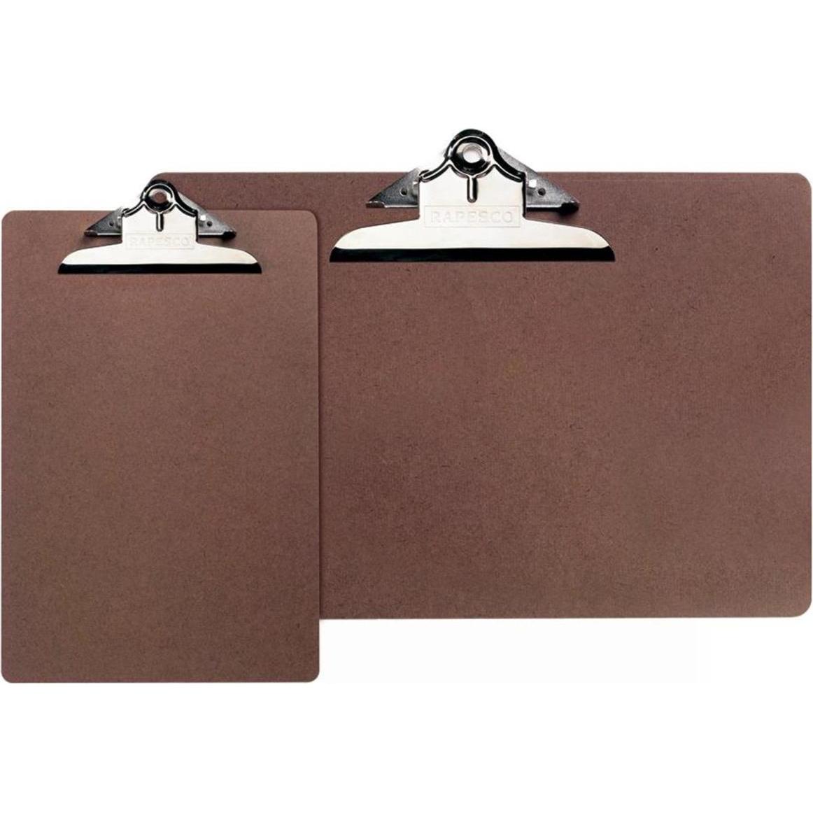 Rapesco, Sottomano per scrivania, Appunti, fibra rigida, DIN A4, marrone, pinza grande