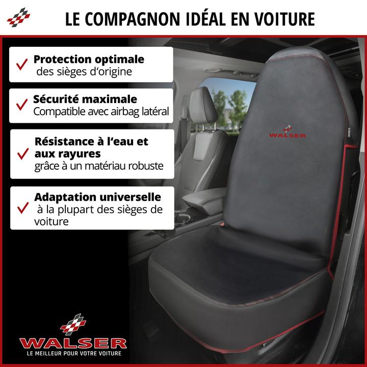 Produktbild Walser Auto Schonbezug Guardian, Autoschonbezug vorne, Sitzschoner Auto schwarz/rot