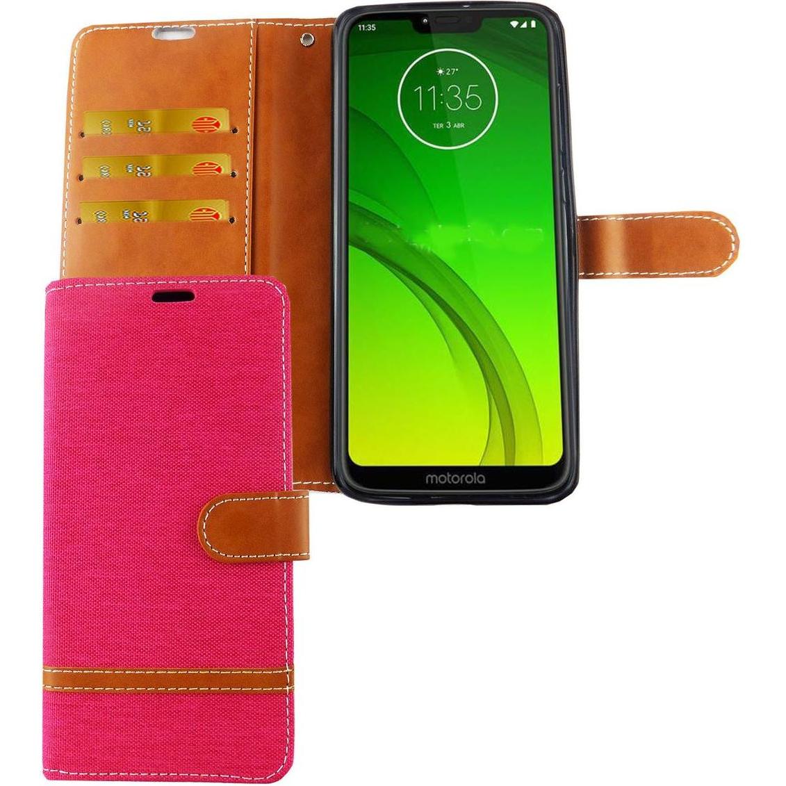 König Design Hülle Handy Schutz für Motorola Moto G7 Case Cover Tasche Wallet Etui Haynhülle (Motorola Moto G7), Smartph...