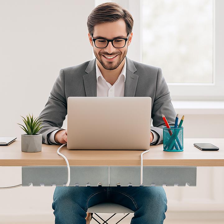 Produktbild Relaxdays Kabelkanal für Schreibtisch 2er Set (Kabelkanal, 10 cm)