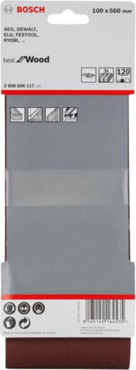 Image du produit Bosch Professional Zubehör PRO X440 Schleifband, 100 x 560 mm, G120 (120)