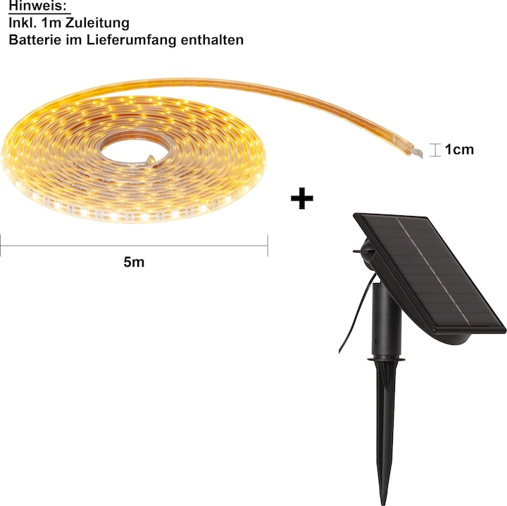 Produktbild Star Trading Solar Lichterkette Strip Light (Warmweiss, 500 cm, Indoor)
