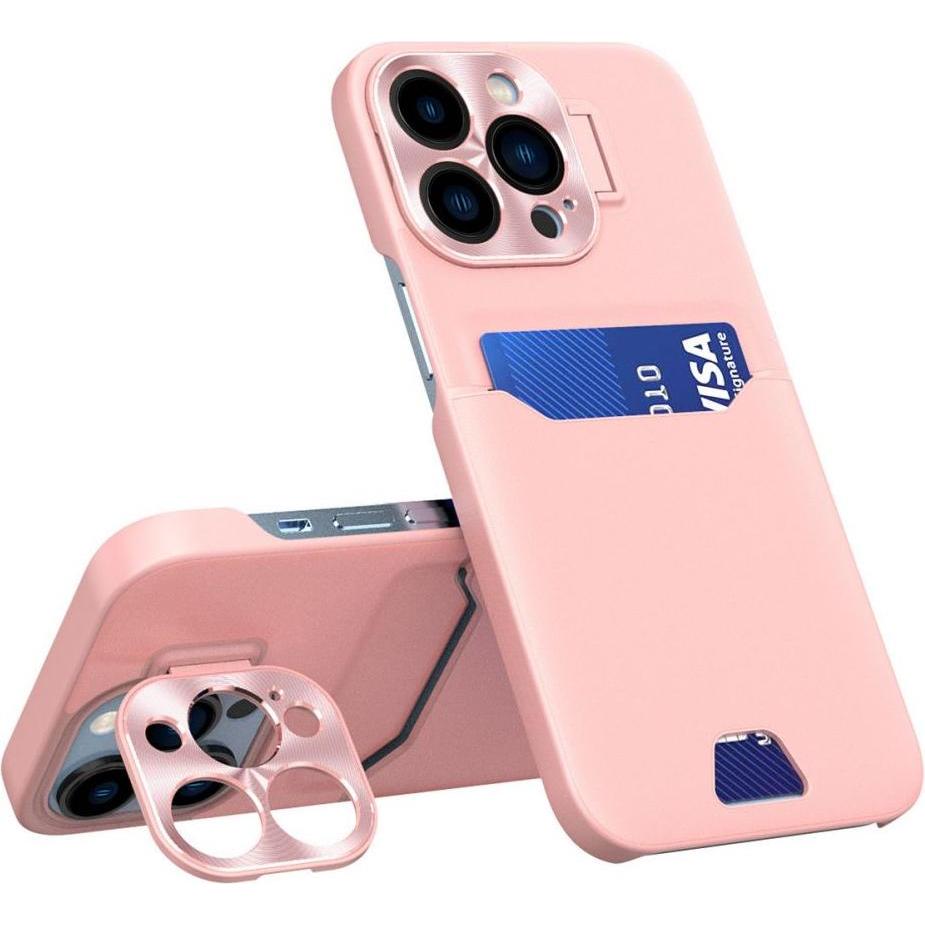 Hurtel Leder Stand Case für Samsung Galaxy S23+ Card Wallet Cover mit Ständer Pink (Samsung Galaxy S23+), Smartphone Hül...