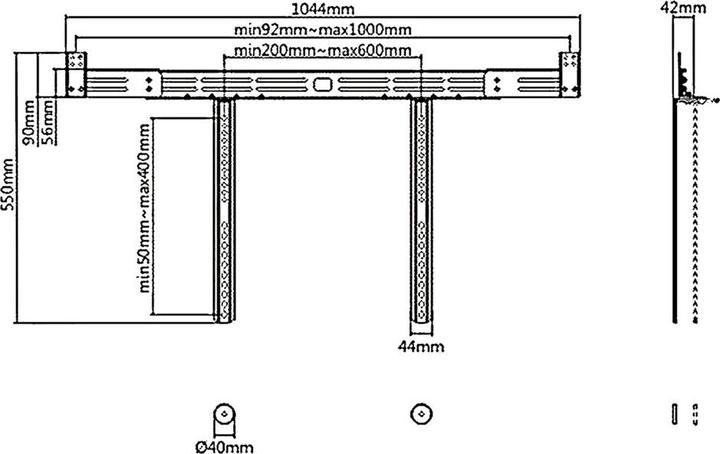 Produktbild Maclean MC-843 - VESA TV-Soundbar-Lautsprecherhalterung, schwarz, 10 kg (Wand, 10 kg)