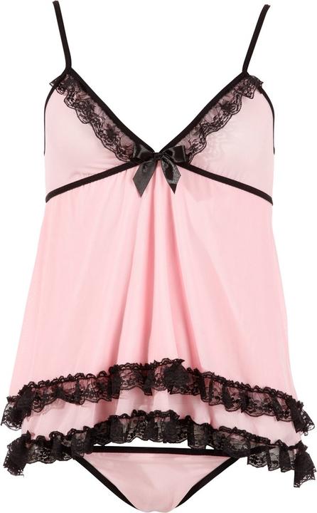 Actual product image Cottelli Collection Babydoll & Thong Pink (L)