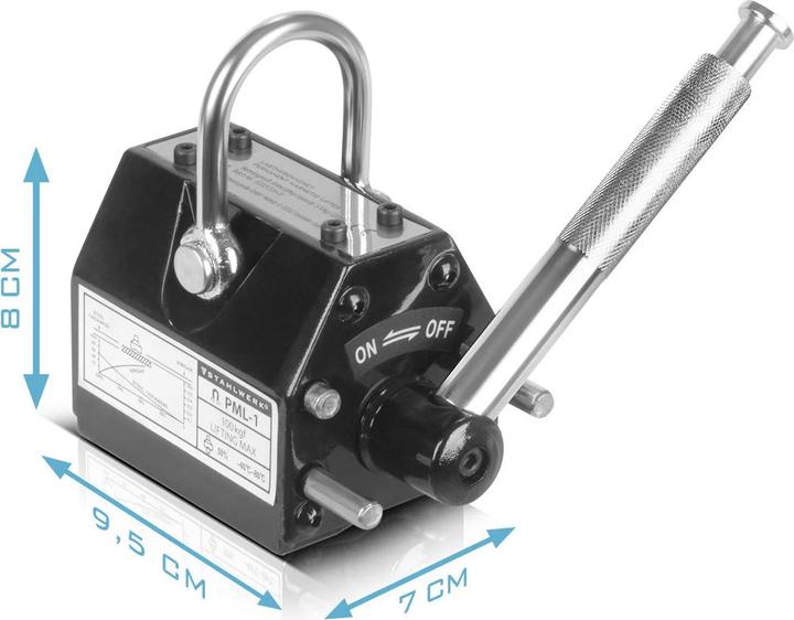 Produktbild Stahlwerk Lasthebemagnet mit 100 kg 220 lbs Tragkraft und 350kg 771 lbs Zugkraft (100 kg)