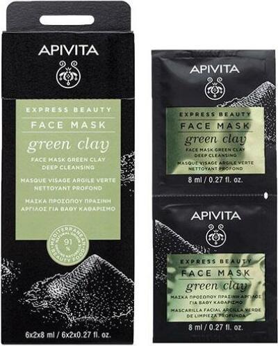 Image du produit Apivita Beauty Express Masque visage purifiant en profondeur à l'argile verte 2x8ml (16 ml)