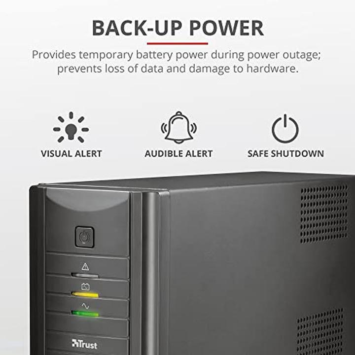 Actual product image Trust Oxxtron 1000VA 2 socket(s) AC (1000 VA, 1000 W, Standby UPS)