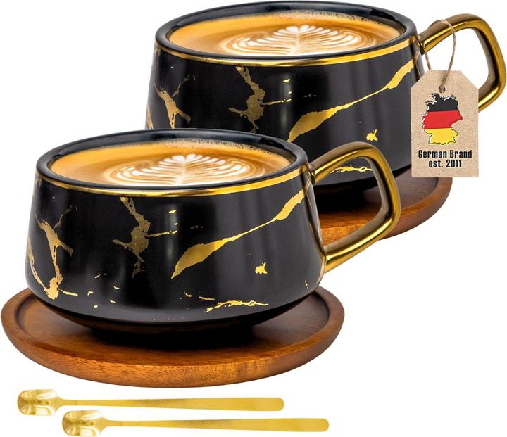 Produktbild Intirilife Teetasse mit Holz Untersetzer (200 ml, 2x)