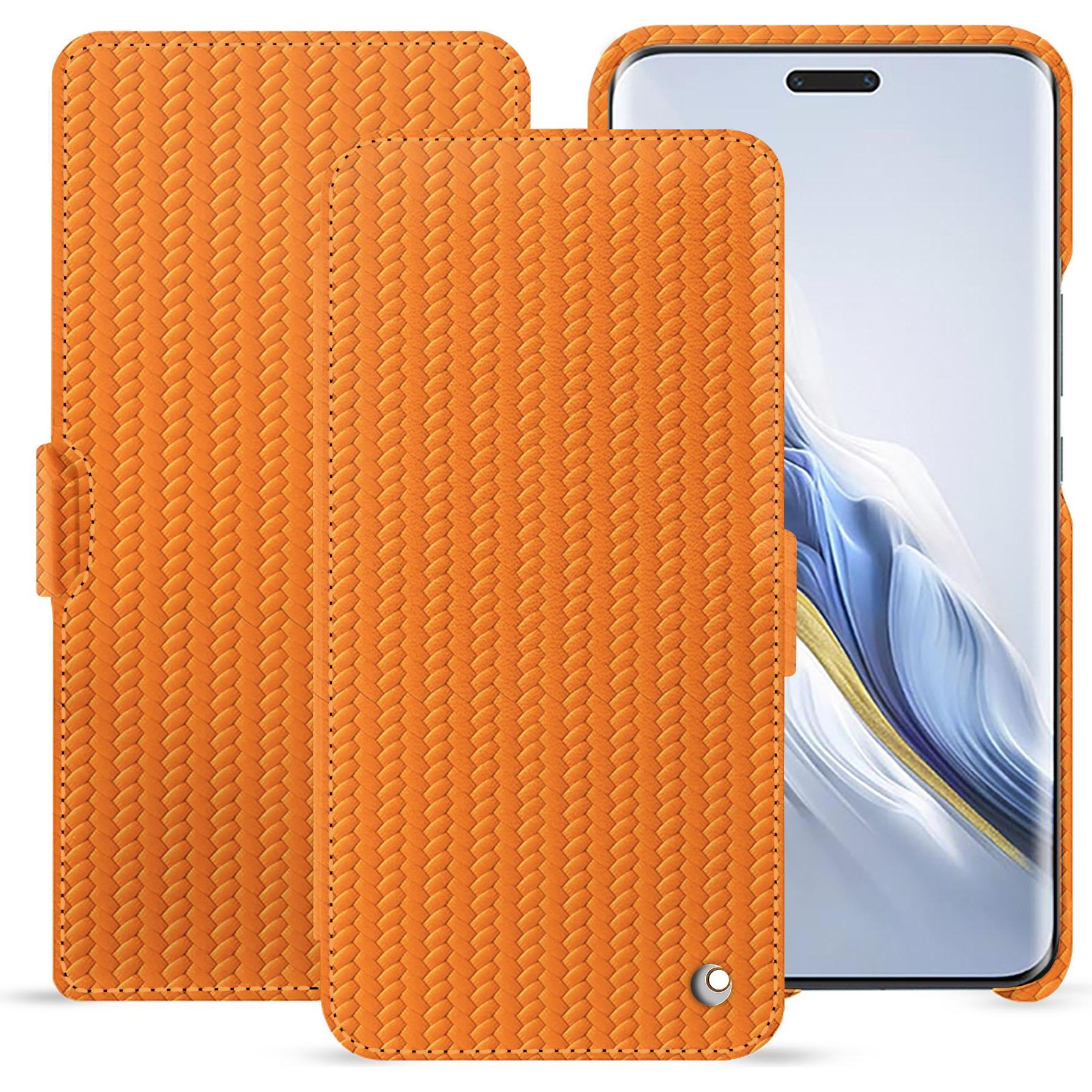 Noreve Lederschutzhülle horizontal (Honor Magic6 Pro), Smartphone Hülle, Orange