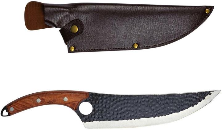 Nouvel BBQ-Messer S mit Holzgriff, inkl. Leder-Etui, 36 cm
