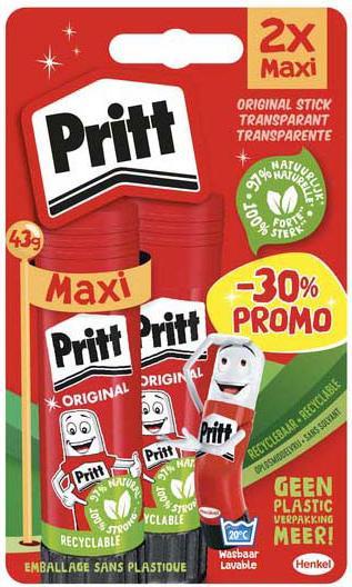 Quantore Klebestift Pritt Stick Original 43gr, 2 Stk.
