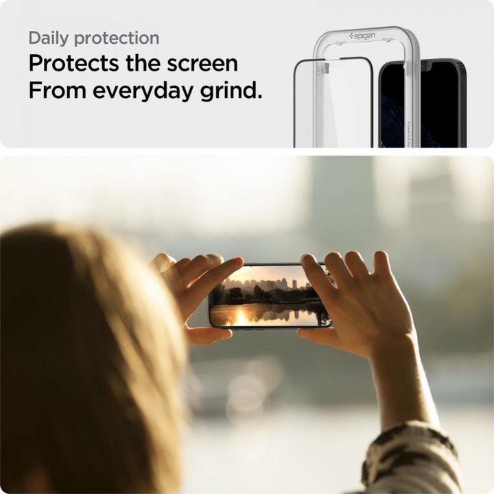 Produktbild Spigen tempered glass ALM Glass FC 2-pack for iPhone 13 Pro Max black (2 Stück, Apple iPhone 13 Pro Max, Apple iPhone 14 Plus)