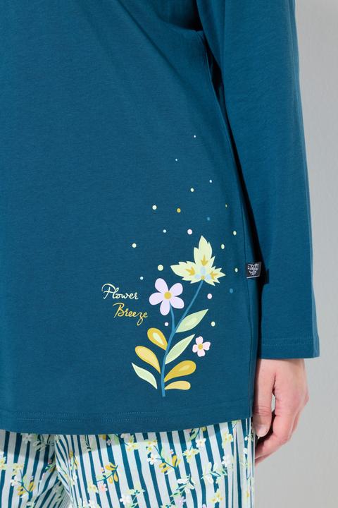 Produktbild Ulla Popken Pyjama, Blüten, Rundhals, Langarm, Taschen (42, 44)