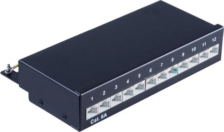 Produktbild Shiverpeaks ®-BASIC-S--Mini Patchpanel/ Patchfeld Cat.6A, geschirmt 500 MHz, Desktop Gehäuse 12-Port schwarz