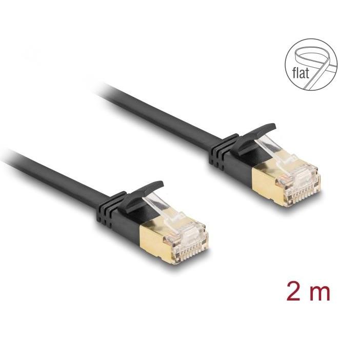 Thumbnail - Delock RJ45 Netzwerkkabel Cat.6A Stecker zu Stecker mit robu (U/FTP, CAT7, 2 m), Netzwerkkabel