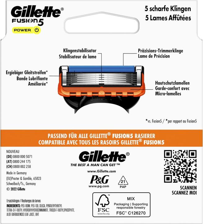 Etichetta energetica Gillette Fusion5 (8 x)
