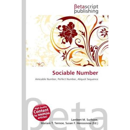 Sociable Number, Schulbücher von Susan F. Marseken, Lambert M. Surhone, Miriam T. Timpledon