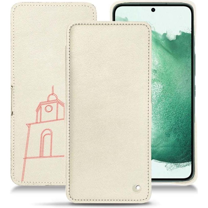 Noreve Lederschutzhülle horizontal (Samsung Galaxy S22+ 5G), Smartphone Hülle, Weiss