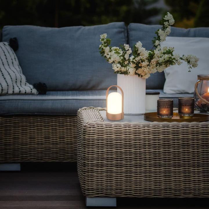 Produktbild Briloner Akku LED Tischleuchte, Braun metallic matt, IP44