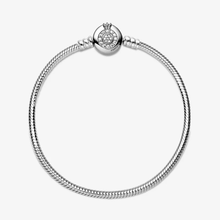 Produktbild Pandora Snake Chain Crown Clasp Armband (19 cm, Sterlingsilber)