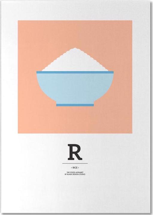 Produktbild Juniqe „The Food Alphabet“ - R like Rice - Essen & Trinken (A4, Blanko)