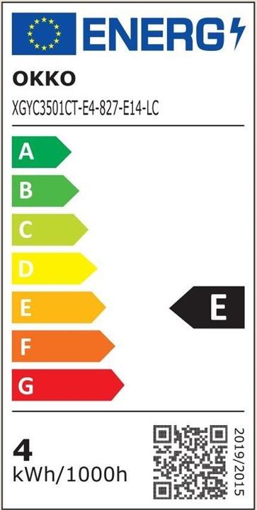 Etichetta energetica Okko LAMPADINA LED B35 4W E14 830 FL 350LM 15KH