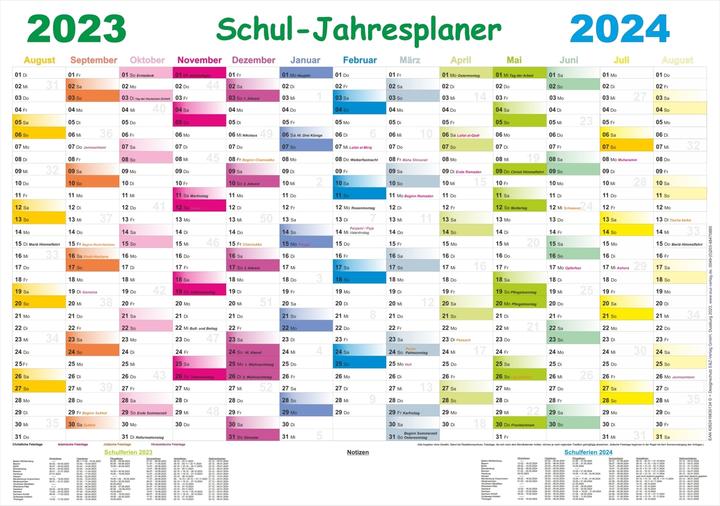 Image du produit Schul-Jahresplaner 2023/2024-Set (100 x 70 cm)